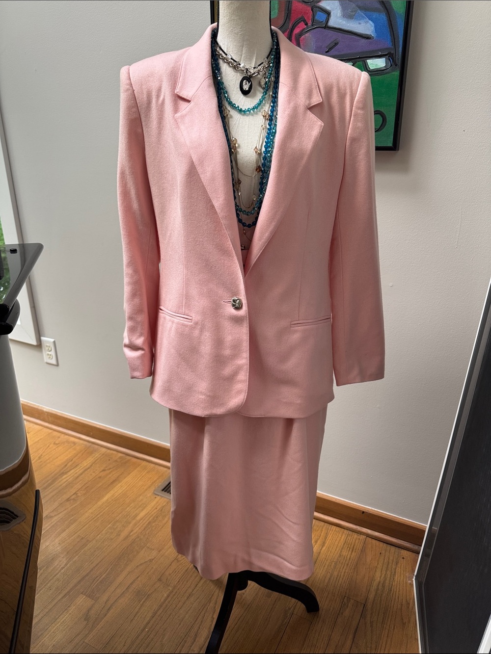 NWOT VTG Pink Women's Blazer Jacket and Skirt Set 10 Haberdashery Label